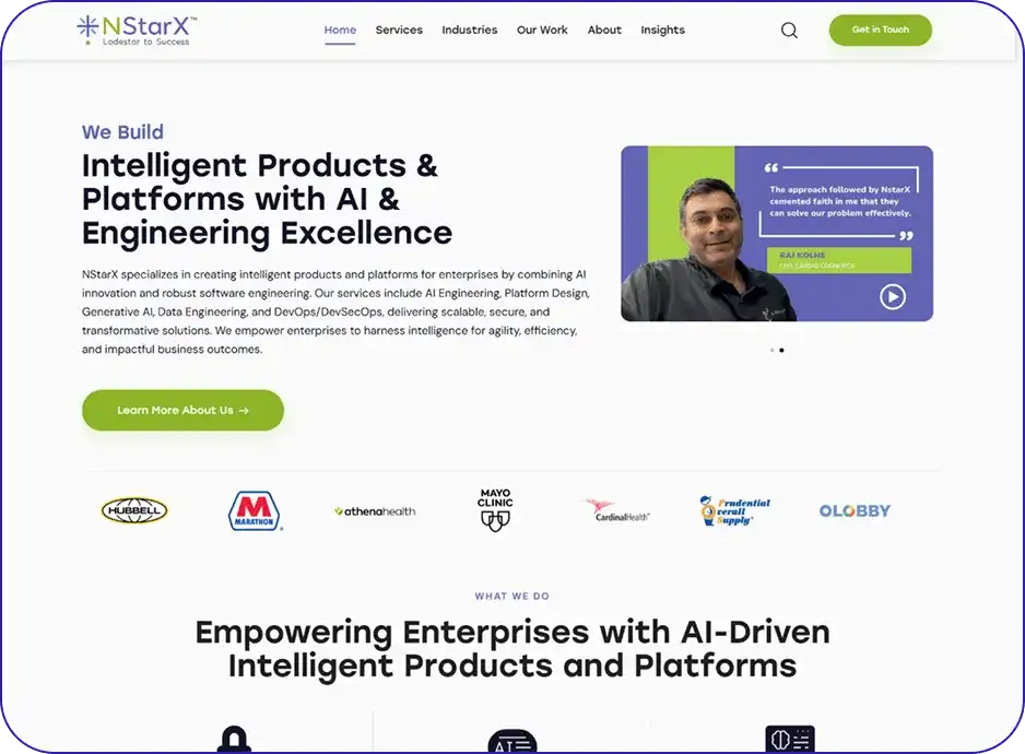 webpage designed for nstarx AI Engineering by hoffstee