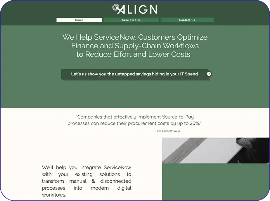 webpage development for align financials by hoffstee