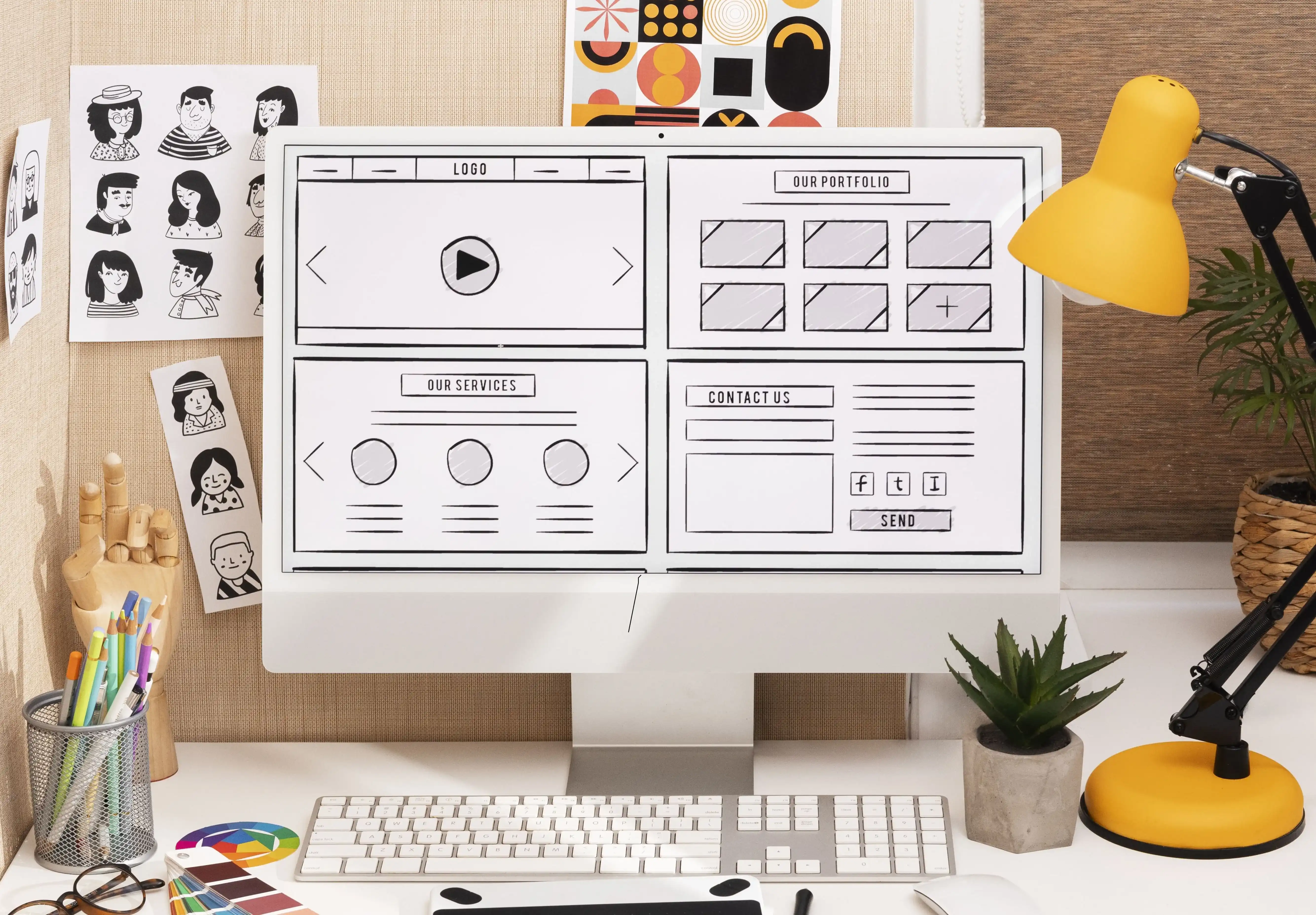 Wireframe Creation & Visual Design structure intuitive layouts through wireframes.